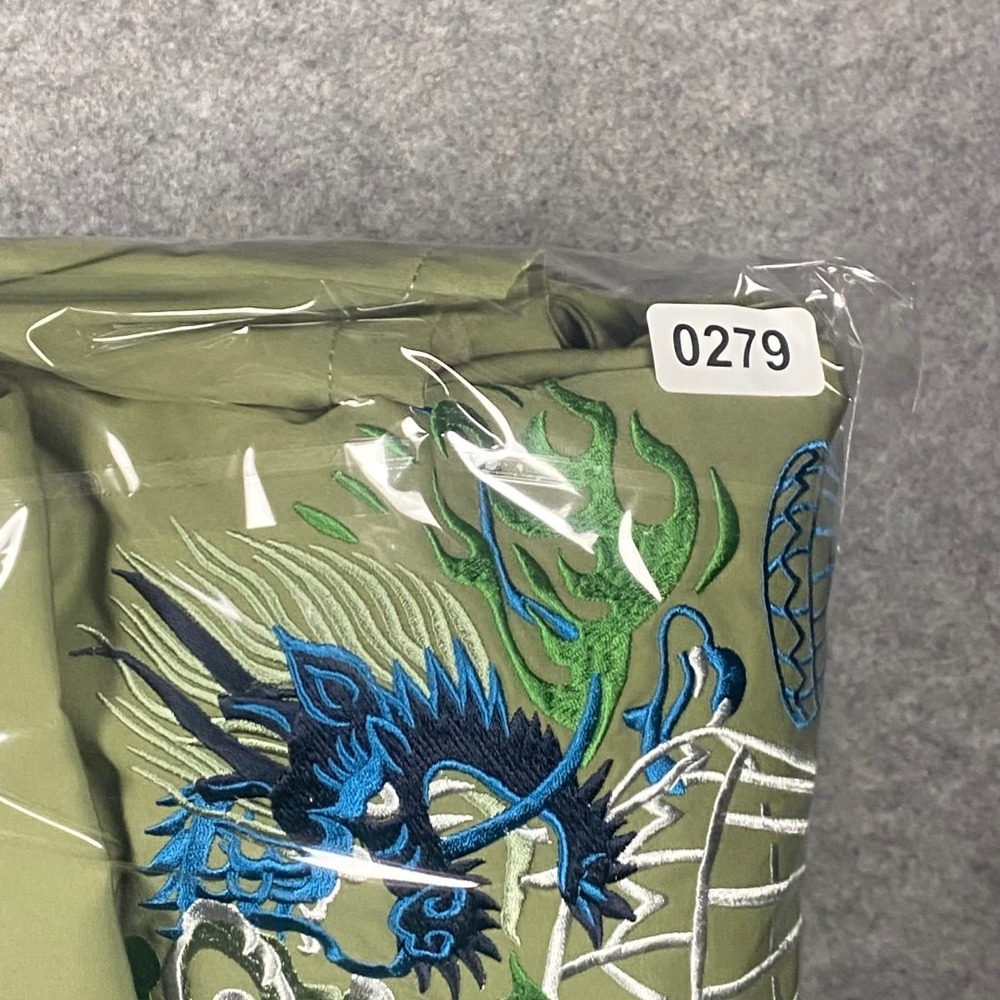 AVIREX Dragon Parachute Military Jacket Mens XL Olive Green Embroidered NWT - Picture 16 of 16
